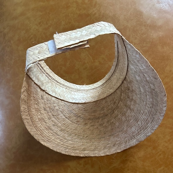 Handmade Mexican Straw Sun Visor w/ velcro closure - Picture 3 of 3